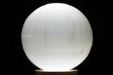 3 1/2" "Selenite" (Satin Spar) Sphere - With LED Light Stand - Photo 2